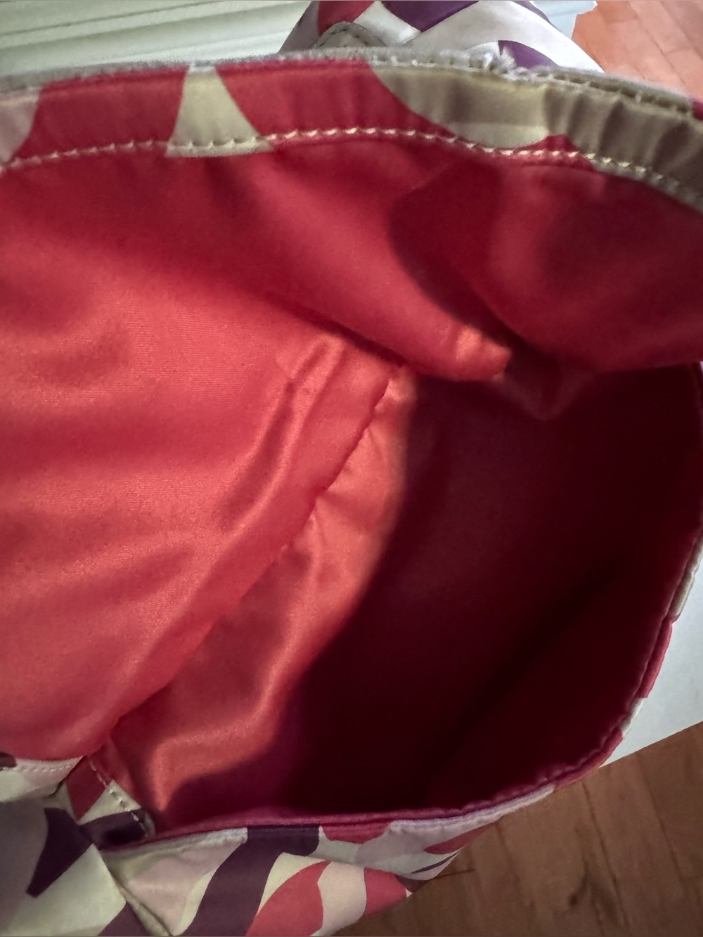 COACH Kristin Pink & Purple Signature Hobo Bag with Distressed Leather Strap - Picture 15 of 15